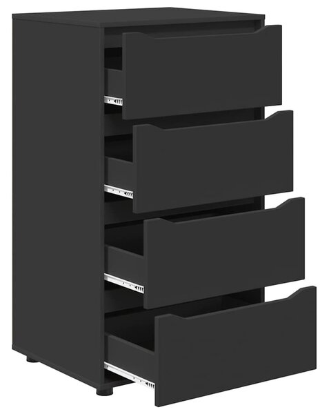 Tároló szekrények 2 pcs Fekete 60 x 48 x 105 cm Faanyag