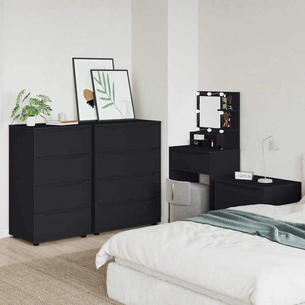 Tároló szekrények 2 pcs Fekete 60 x 48 x 105 cm Faanyag