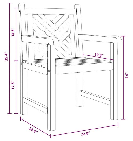 Kerti székek 2 pcs Barna 58 x 60 x 90 cm Tömör tíkfa