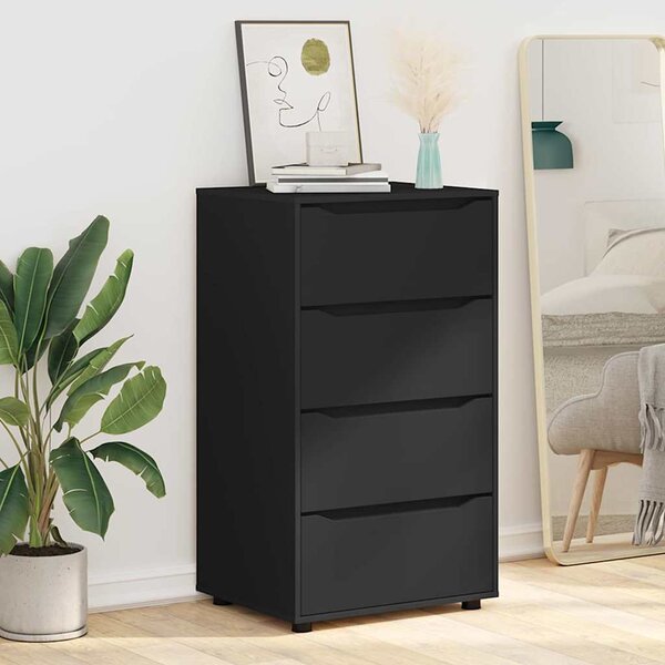 Tároló szekrények 2 pcs Fekete 60 x 48 x 105 cm Faanyag