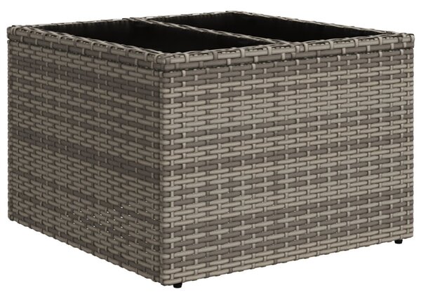 6 részes kerti kanapé párnákkal fekete poli-rattan, 2 személyes kerti kanapé tárolóval és párnákkal szürke poli-rattan