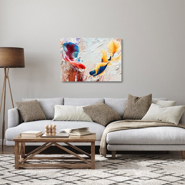 Kép - harcoló hal (üvegen) (70x50 cm)