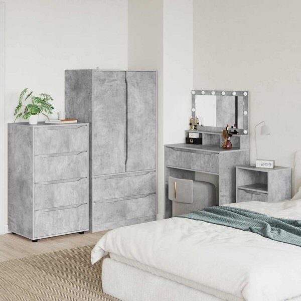 Tároló szekrények 2 pcs Beton Szürke 60 x 48 x 105 cm Faanyag