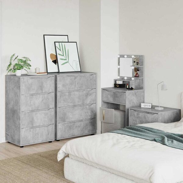 Tároló szekrények 2 pcs Beton Szürke 60 x 48 x 105 cm Faanyag