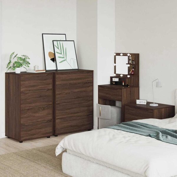 Tároló szekrények 2 pcs Barna Tölgy 60 x 48 x 105 cm Faanyag