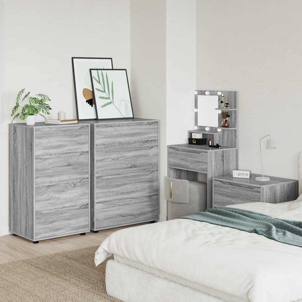 Tároló szekrények 2 pcs Szürke Sonoma 60 x 48 x 105 cm Faanyag