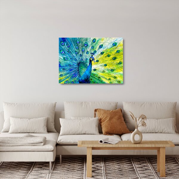 Páva képe (üvegen) (70x50 cm)