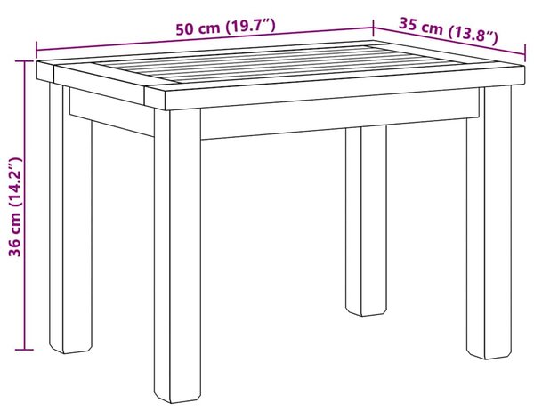 Dohányzóasztal Barna 50 x 35 x 36 cm Tömör tíkfa
