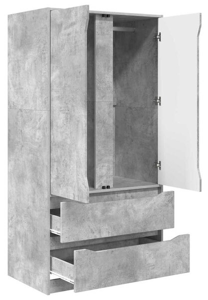 Ruhásszekrény Beton Szürke 79,5 x 49 x 156 cm Mérnöki fa