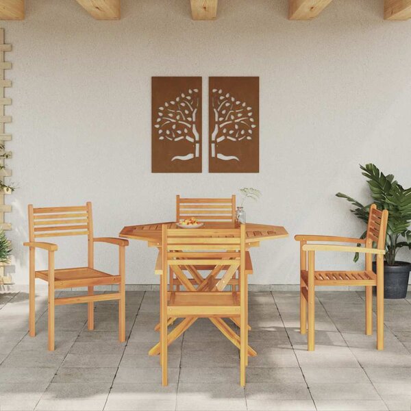 Szék 4 pcs Barna 56 x 55 x 90.5 cm Tömör Teakfa