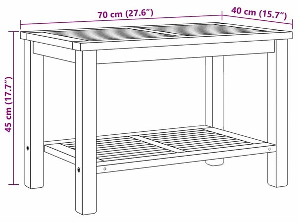 Dohányzóasztal Barna 70 x 40 x 45 cm Tömör tíkfa