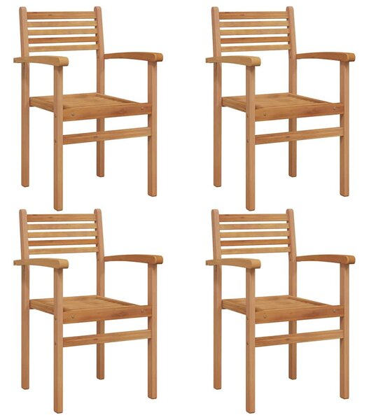 Szék 4 pcs Barna 56 x 55 x 90.5 cm Tömör Teakfa