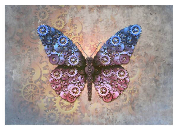 Kép - Steampunk pillangó (üvegen) (70x50 cm)