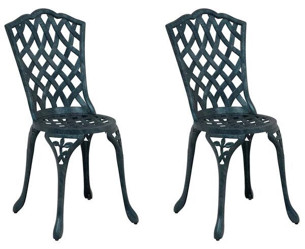 Kerti Szék párnával 2 pcs Zöld 55 x 56.5 x 91cm Alumínium