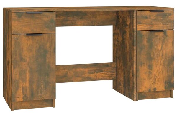 Modern Füstös Tölgy Íróasztal Szett - 100x50x75cm