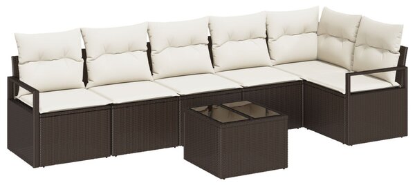 Kanapé Szett párnával 7 pcs Barna polirattan