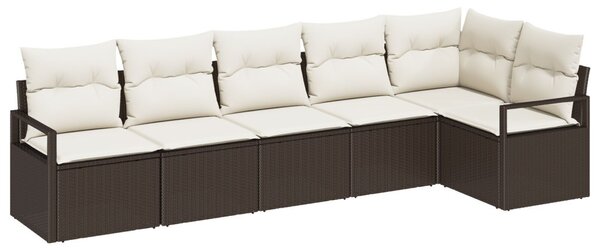 Kanapé Szett 6 pcs Barna polirattan