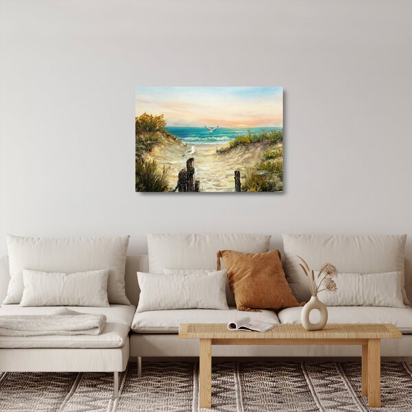 Kép - homokos tengerpart (üvegen) (70x50 cm)