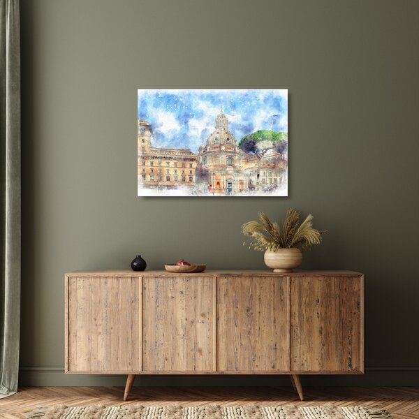 Kép - Santa Maria di Loreto temploma, Róma, Olaszország (üvegen) (70x50 cm)