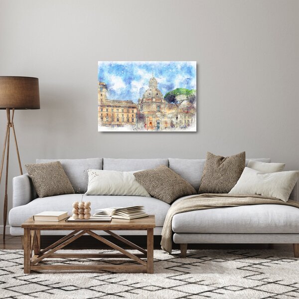 Kép - Santa Maria di Loreto temploma, Róma, Olaszország (üvegen) (70x50 cm)