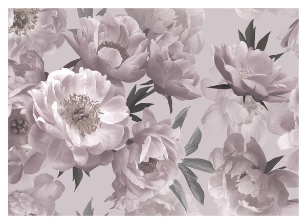 Kép - Vintage bazsarózsa virágok (üvegen) (70x50 cm)