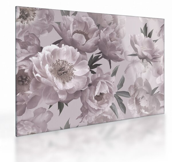 Kép - Vintage bazsarózsa virágok (üvegen) (70x50 cm)