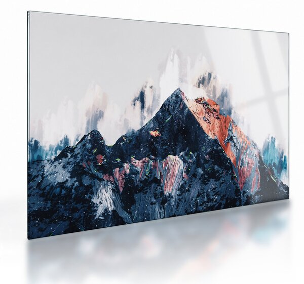Kép - Absztrakt hegy (üvegen) (70x50 cm)