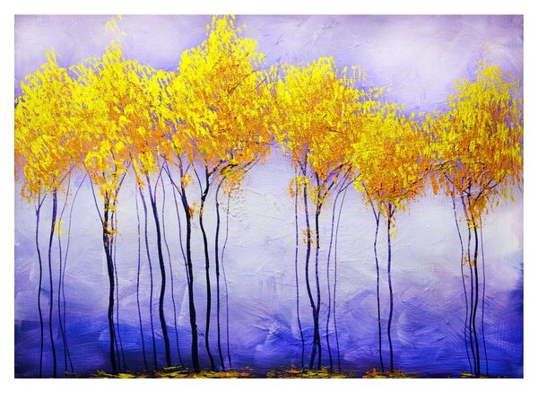 Sárga fák képe (üvegen) (70x50 cm)