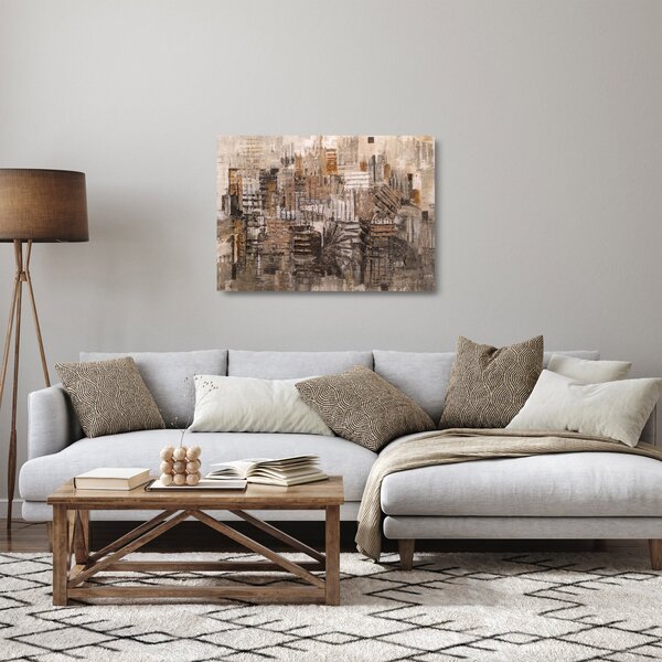 Kép - absztrakció barna tónusokkal (üvegen) (70x50 cm)