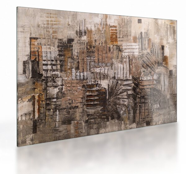 Kép - absztrakció barna tónusokkal (üvegen) (70x50 cm)