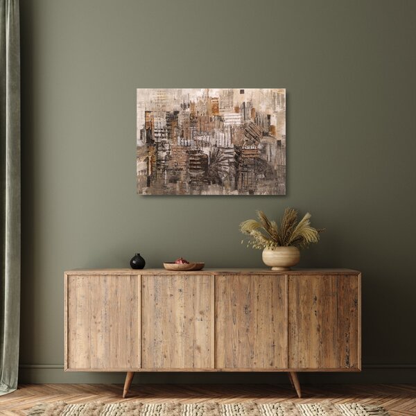 Kép - absztrakció barna tónusokkal (üvegen) (70x50 cm)