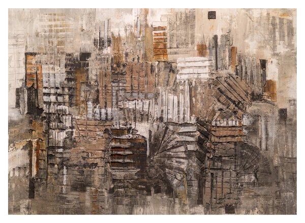 Kép - absztrakció barna tónusokkal (üvegen) (70x50 cm)