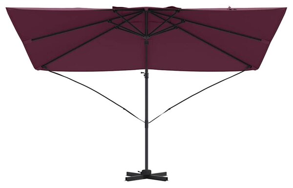 Napernyő Bordeaux piros 351 x 250 x 260 cm Pamut és Alumínium