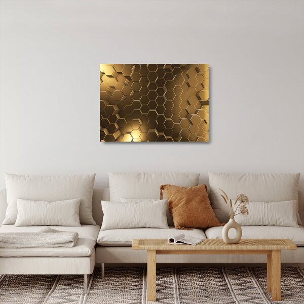 Kép - arany hatszög (üvegen) (70x50 cm)