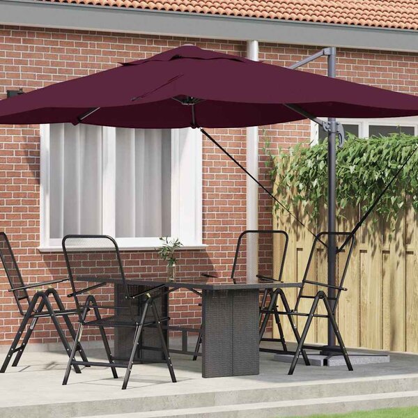 Napernyő Bordeaux piros 351 x 250 x 260 cm Pamut és Alumínium