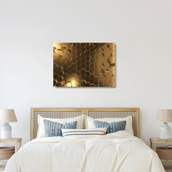 Kép - arany hatszög (üvegen) (70x50 cm)
