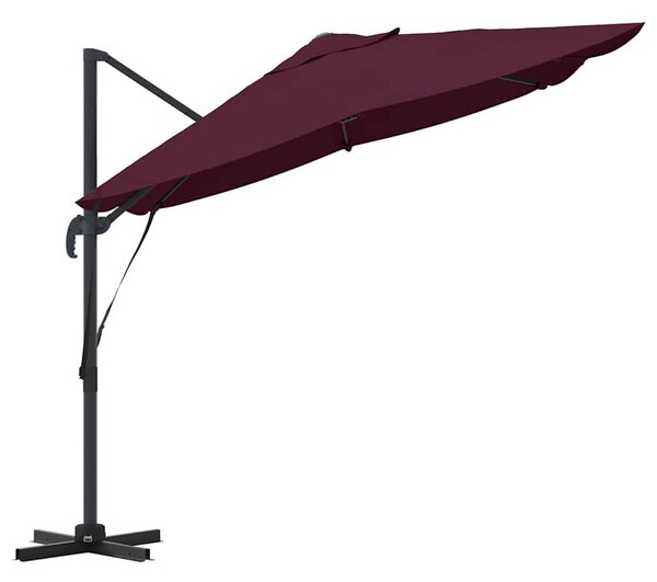 Napernyő 351 x 250 x 260 cm Pamut és Alumínium Bordeaux piros