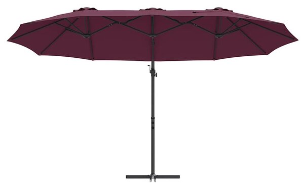 Napernyő Bordeaux piros 372 x 198 x 243 cm Pamut és Alumínium