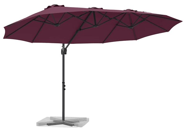 Napernyő Bordeaux piros 372 x 198 x 243 cm Pamut és Alumínium