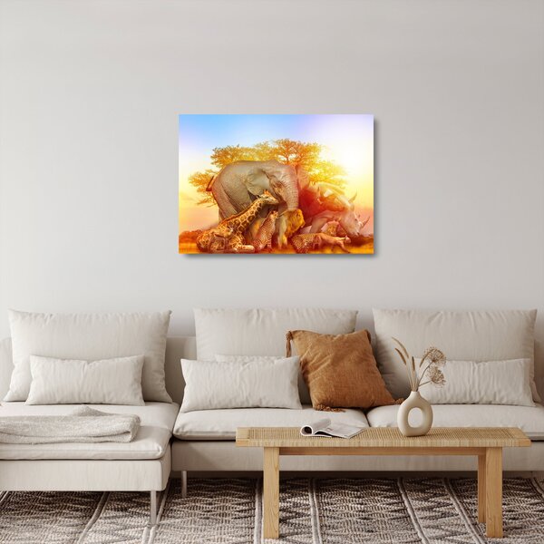 Afrikai állatok képe (üvegen) (70x50 cm)