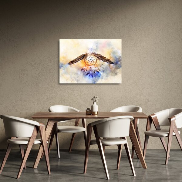 Kép - Álomfogó tollas (üvegen) (70x50 cm)