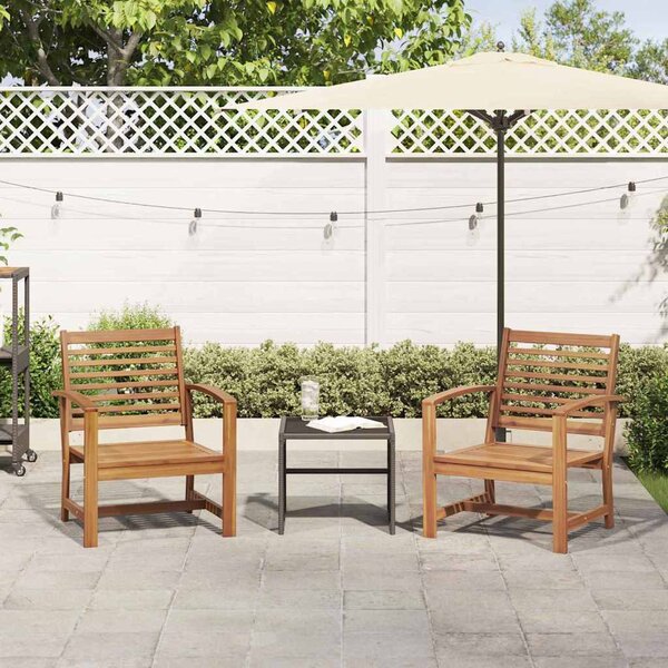 Kerti székek 2 pcs Természetes 60 x 65 x 76.5 cm Tömör tíkfa