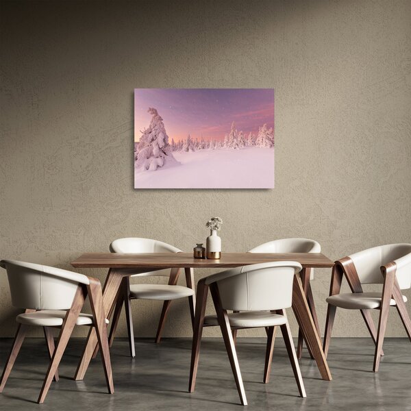 Kép - Fák a hótakaró alatt (üvegen) (70x50 cm)