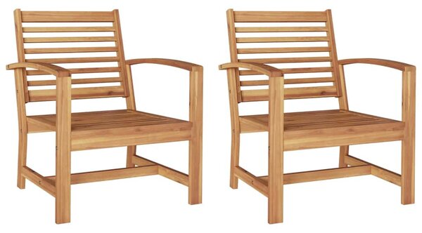 Kerti székek 2 pcs Természetes 60 x 65 x 76.5 cm Tömör tíkfa