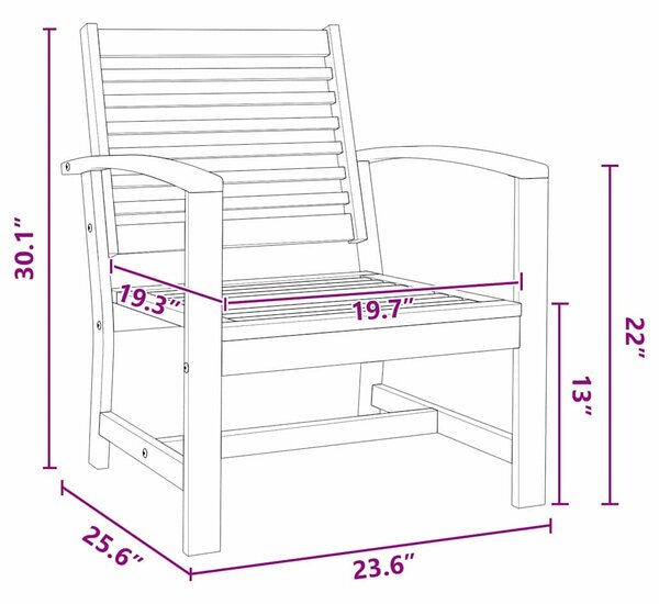 Kerti székek 2 pcs Természetes 60 x 65 x 76.5 cm Tömör tíkfa