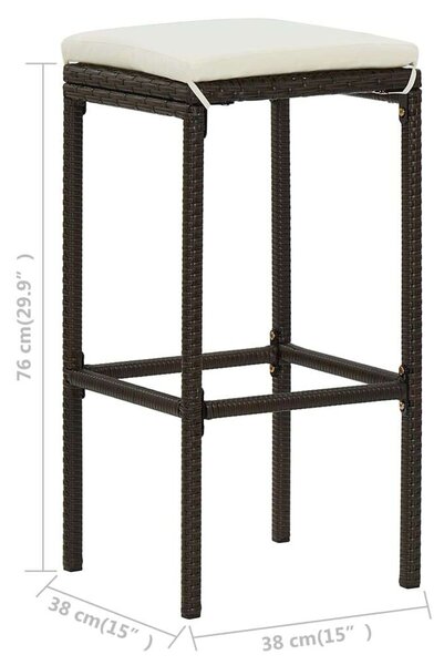 VidaXL Polyrattan Bárszék - 4 db - Barna