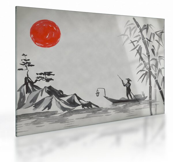 Kép - Fuji-hegy (üvegen) (70x50 cm)