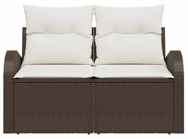 Kerti kanapé párnával Barna 124 x 62 x 69 cm polirattan