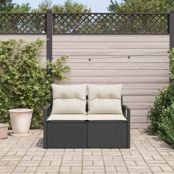 Kerti kanapé párnával 120 x 62 x 69 cm polirattan