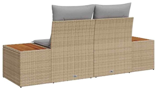 Kerti kanapé Bézs 184 x 62 x 85cm polirattan